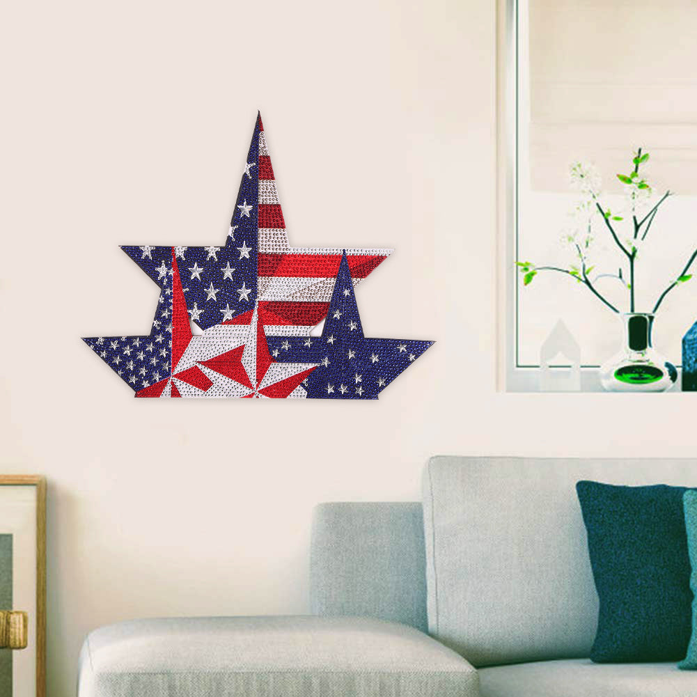 American Stars DIY Diamond Painting Wallpaper Kit Mosaic Home Wall Stickers