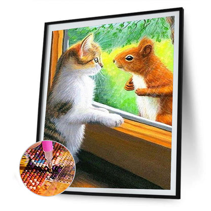 Cat Squirrel - Full Round Drill Diamond Painting 30*40CM