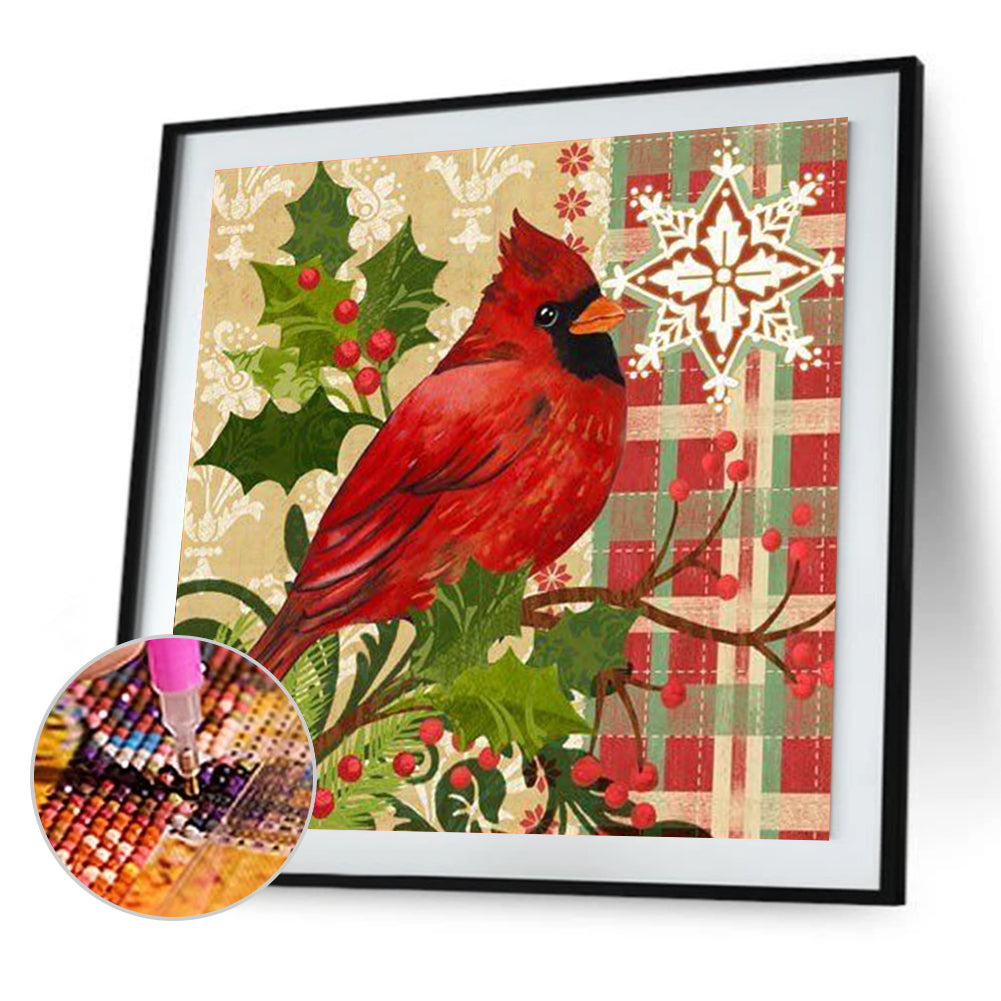 Red Bird - Full Round Drill Diamond Painting 40*40CM