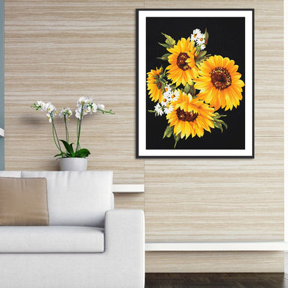 Sunflower - Full Round Drill Diamond Painting 30*40CM