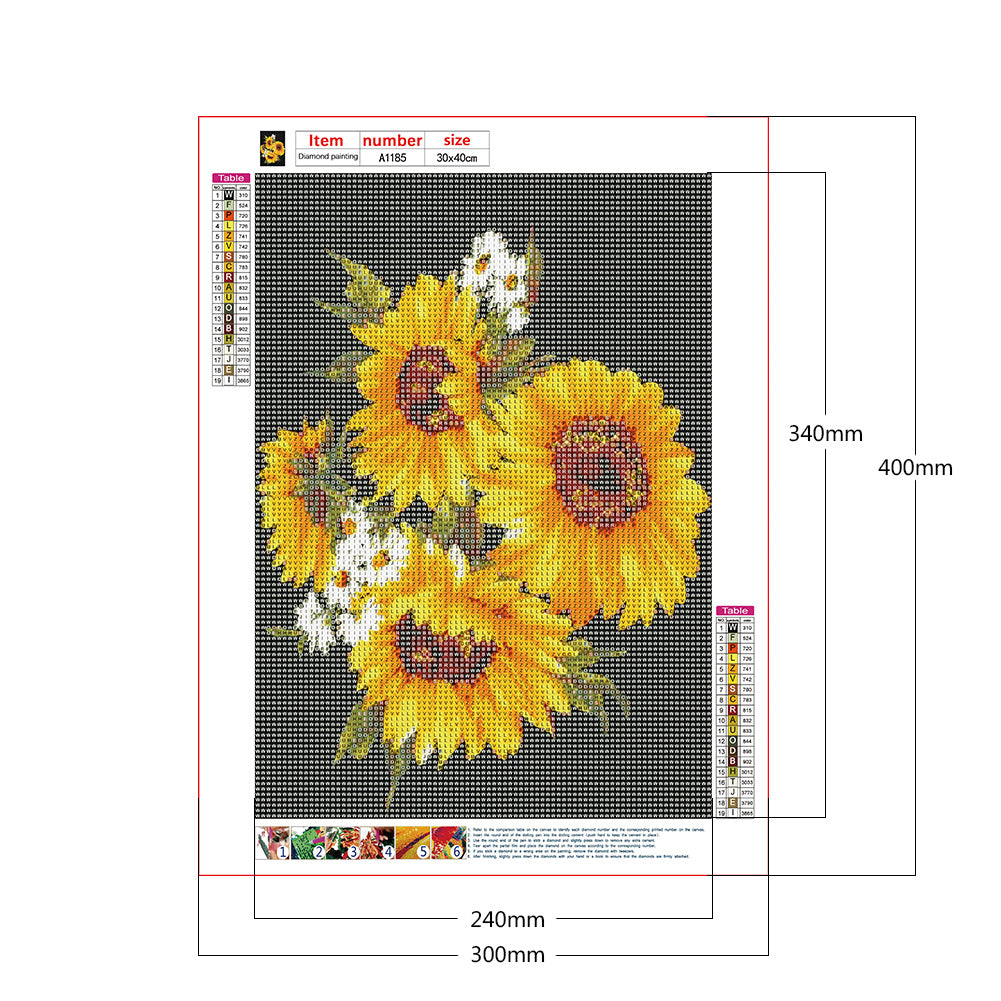 Sunflower - Full Round Drill Diamond Painting 30*40CM