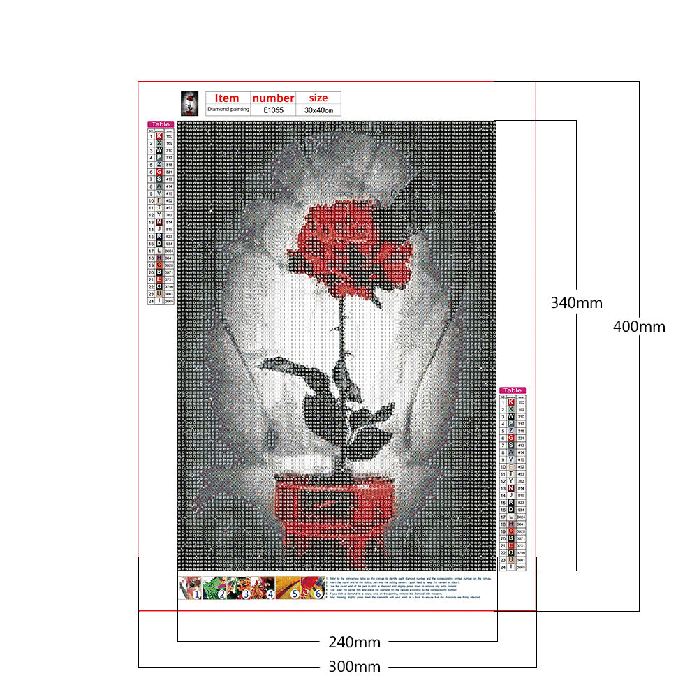 Valentines Day Rose - Full Round Drill Diamond Painting 30*40CM