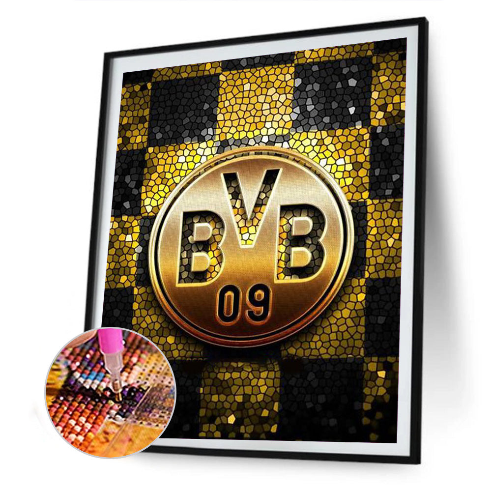 Dortmund Badge - Full Round Drill Diamond Painting 30*40CM