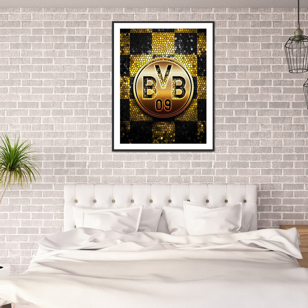 Dortmund Badge - Full Round Drill Diamond Painting 30*40CM