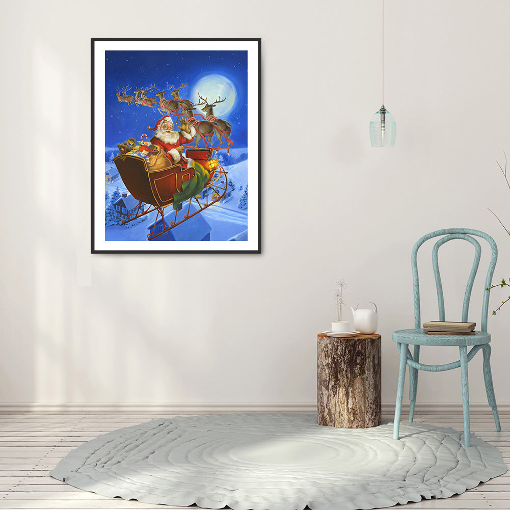 Santa Sleigh - Full Round Drill Diamond Painting 30*40CM