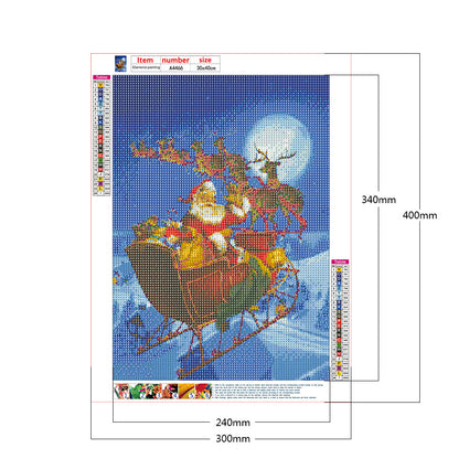 Santa Sleigh - Full Round Drill Diamond Painting 30*40CM