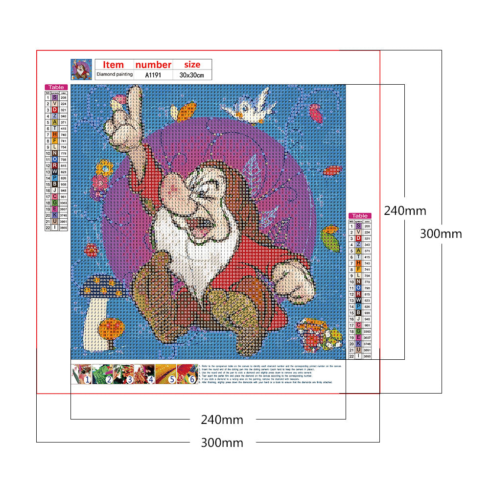 Cute Dwarf - Full Round Drill Diamond Painting 30*30CM