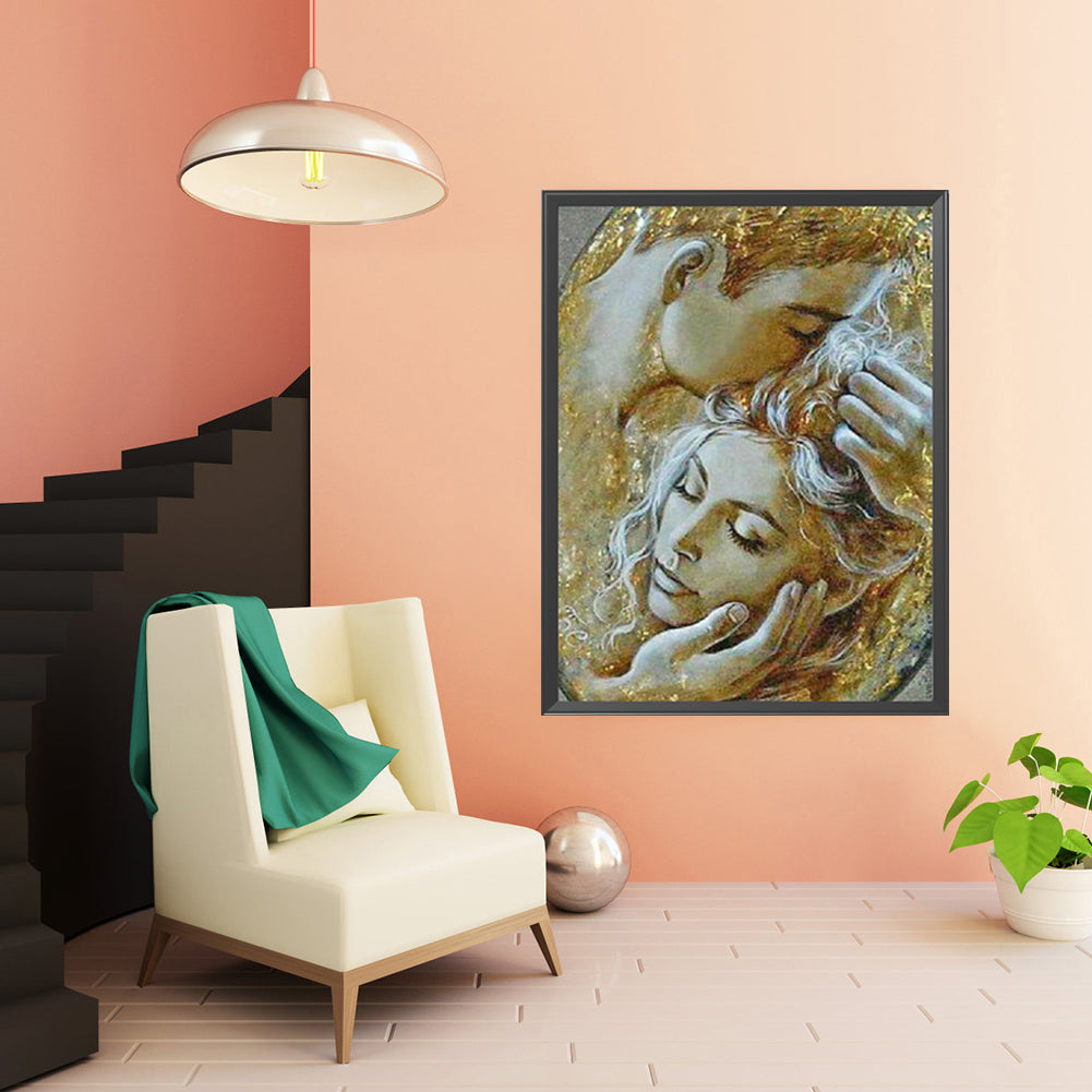 Loving Couple - Full Round Drill Diamond Painting 30*40CM