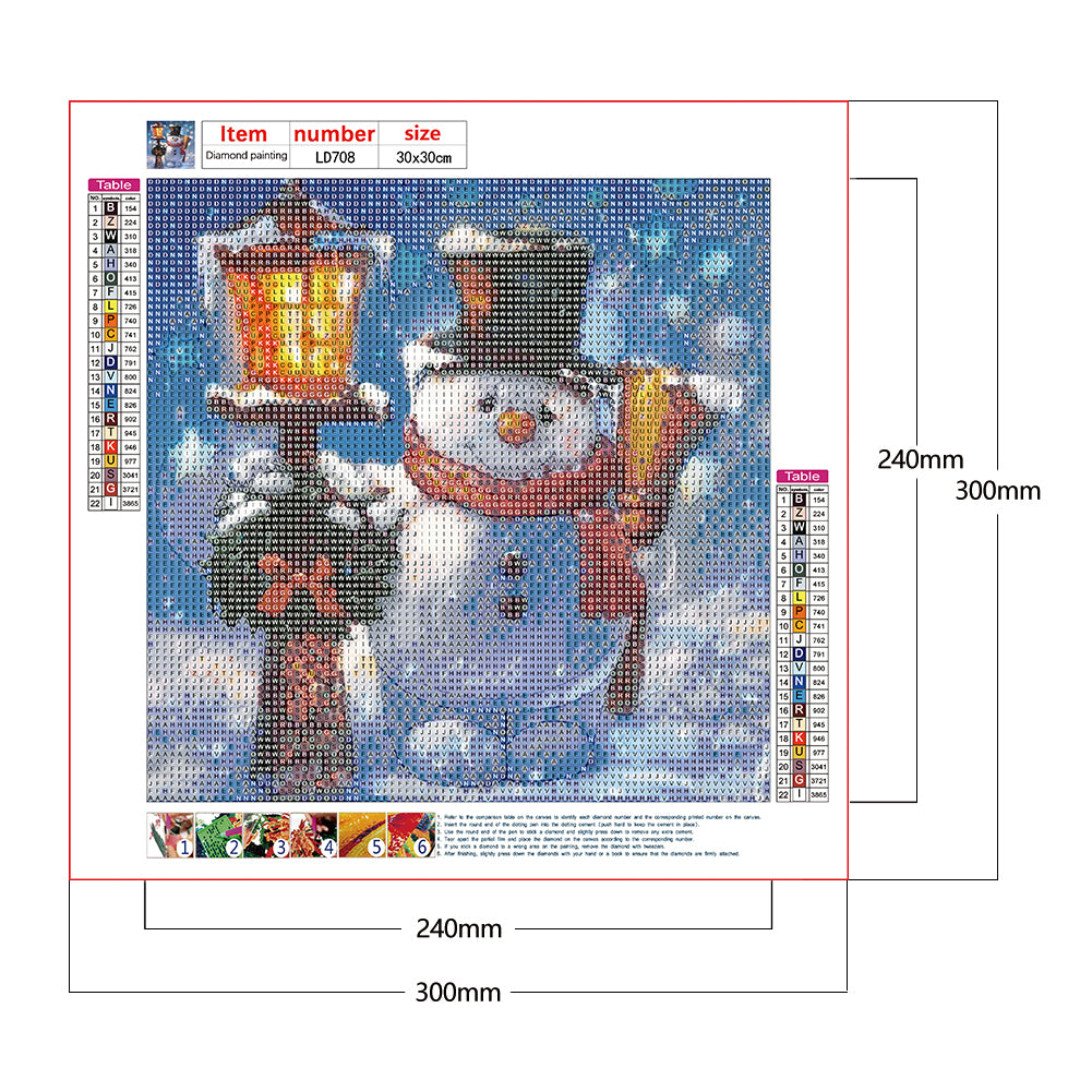 Snowman - Full Round Drill Diamond Painting 30*30CM