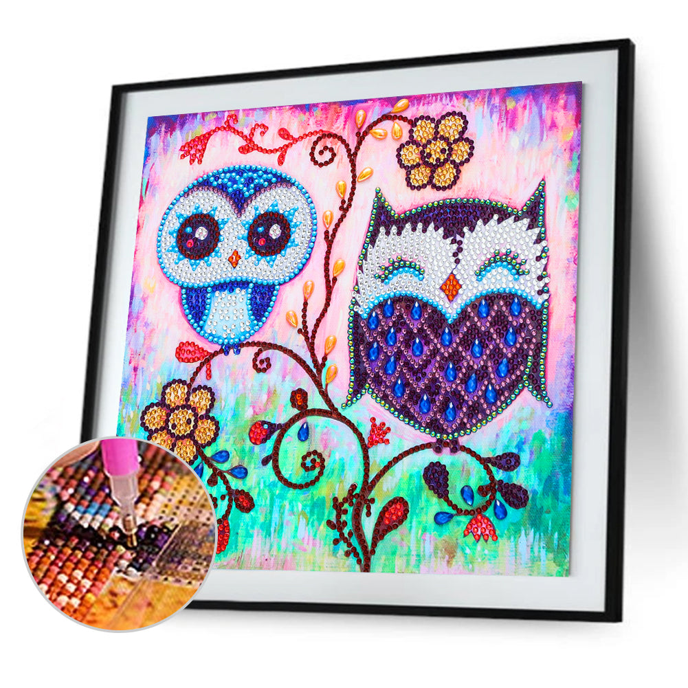 Owl - Special Shaped Drill Diamond Painting 30*30CM