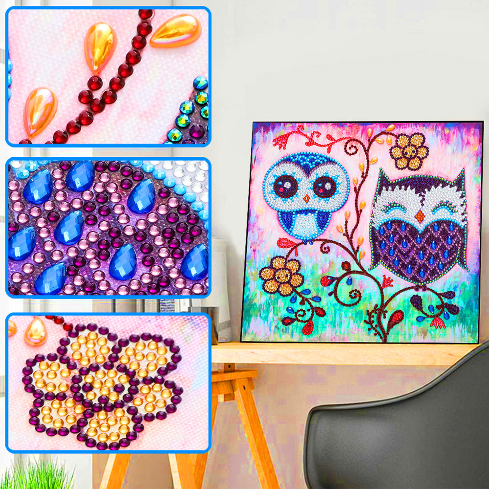 Owl - Special Shaped Drill Diamond Painting 30*30CM