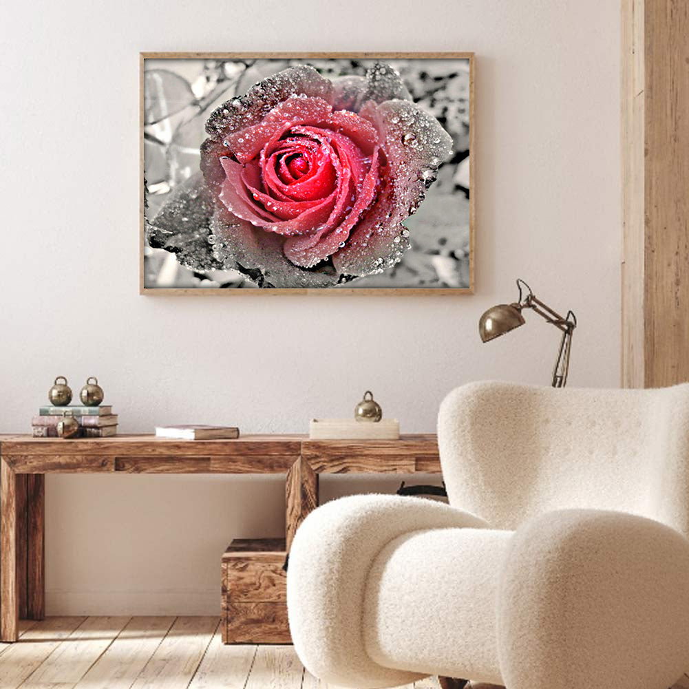 Rose Flower - Full Round Drill Diamond Painting 40*30CM