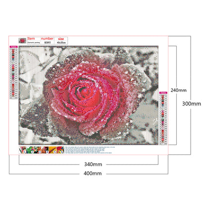 Rose Flower - Full Round Drill Diamond Painting 40*30CM