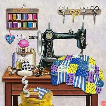 Sewing Machine - Full Square Drill Diamond Painting 30*30CM