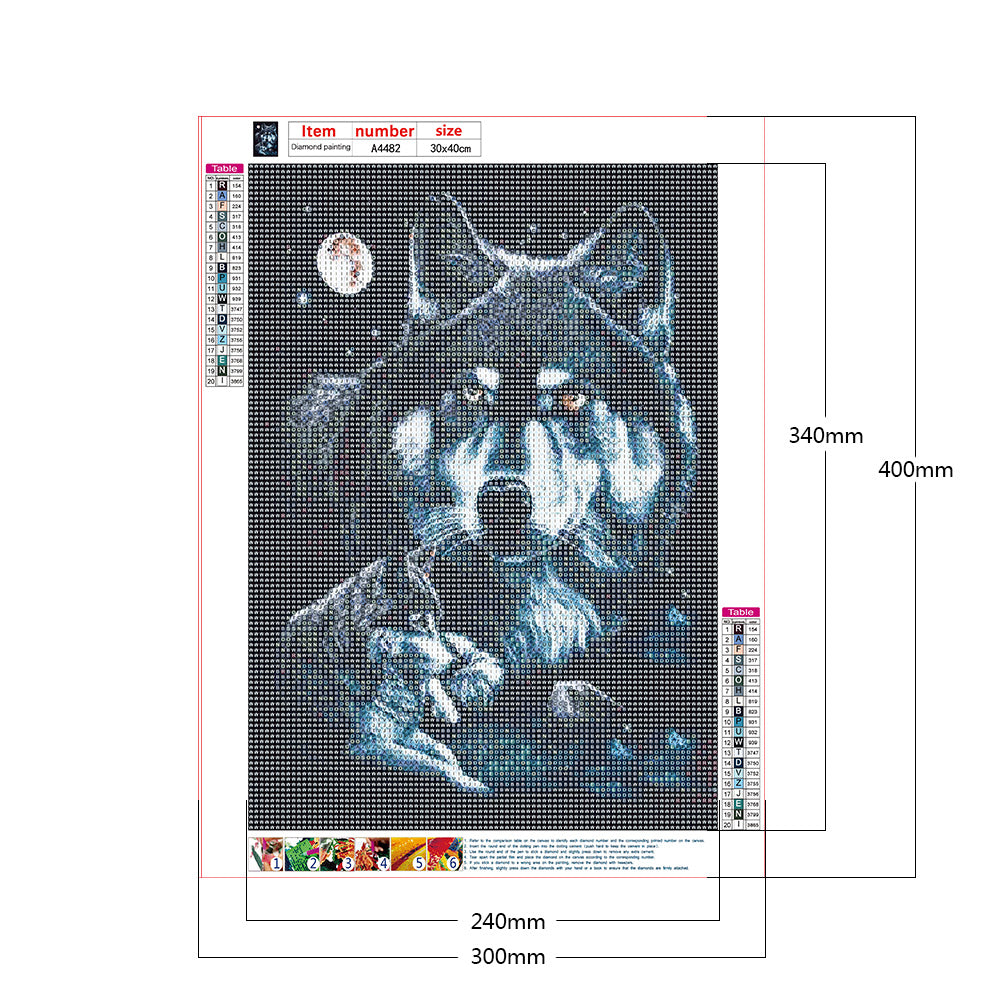 Wolf - Full Round Drill Diamond Painting 30*40CM