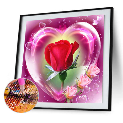 Heart Rose - Full Square Drill Diamond Painting 30*30CM