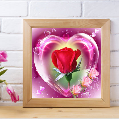 Heart Rose - Full Square Drill Diamond Painting 30*30CM