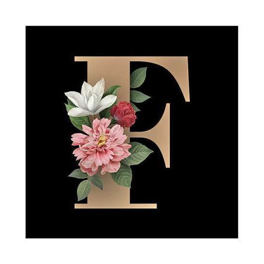 Flower Letter - Full Round Drill Diamond Painting 30*30CM