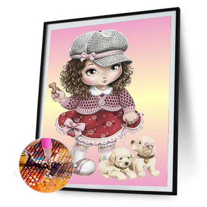 Cartoon Girl - Full Round Drill Diamond Painting 30*40CM