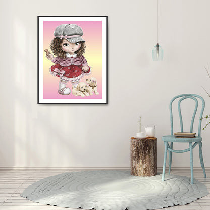 Cartoon Girl - Full Round Drill Diamond Painting 30*40CM