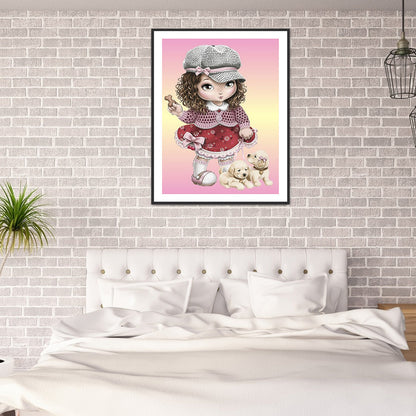 Cartoon Girl - Full Round Drill Diamond Painting 30*40CM