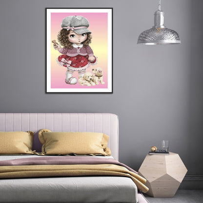 Cartoon Girl - Full Round Drill Diamond Painting 30*40CM