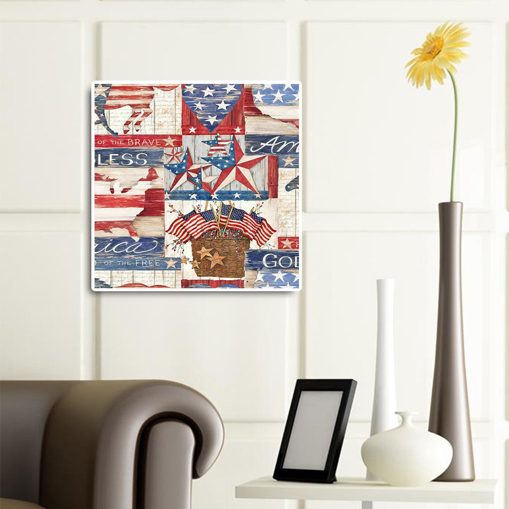 Flag Collage - Full Round Drill Diamond Painting 40*40CM