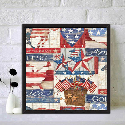 Flag Collage - Full Round Drill Diamond Painting 40*40CM