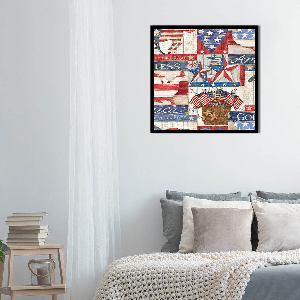 Flag Collage - Full Round Drill Diamond Painting 40*40CM