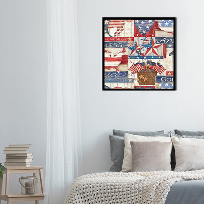 Flag Collage - Full Round Drill Diamond Painting 40*40CM