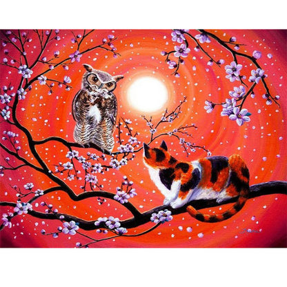 Cat Tree - Full Round Drill Diamond Painting 40*30CM