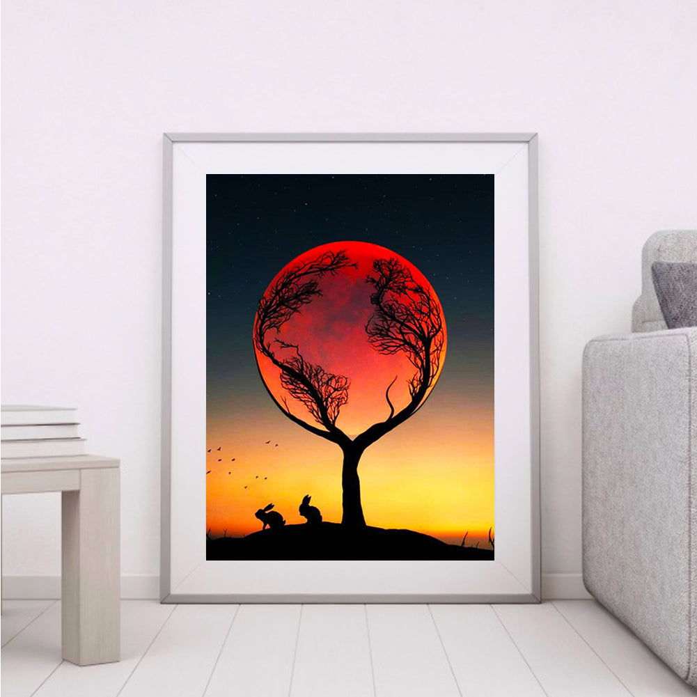 Branch Moon - Full Square Drill Diamond Painting 30*40CM