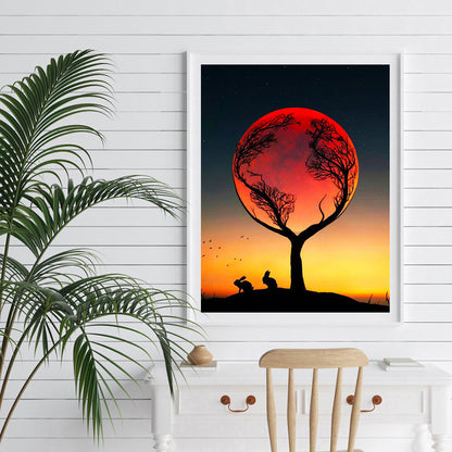 Branch Moon - Full Square Drill Diamond Painting 30*40CM