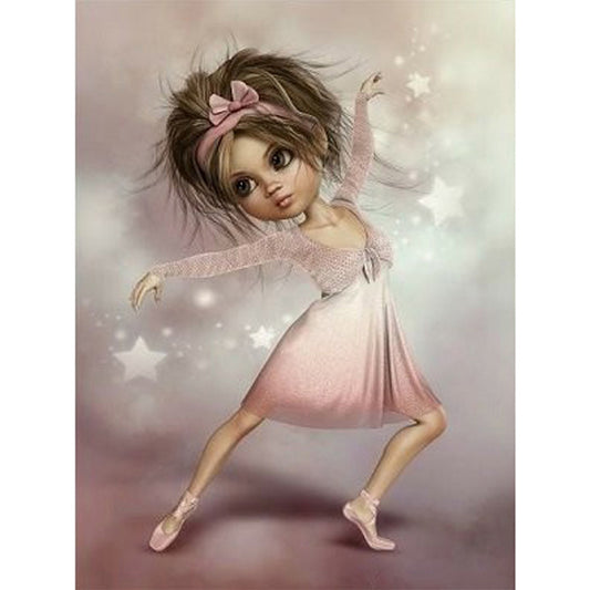 Cartoon Girl - Full Round Drill Diamond Painting 30*40CM