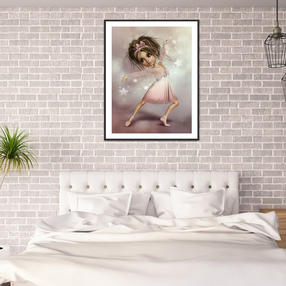 Cartoon Girl - Full Round Drill Diamond Painting 30*40CM