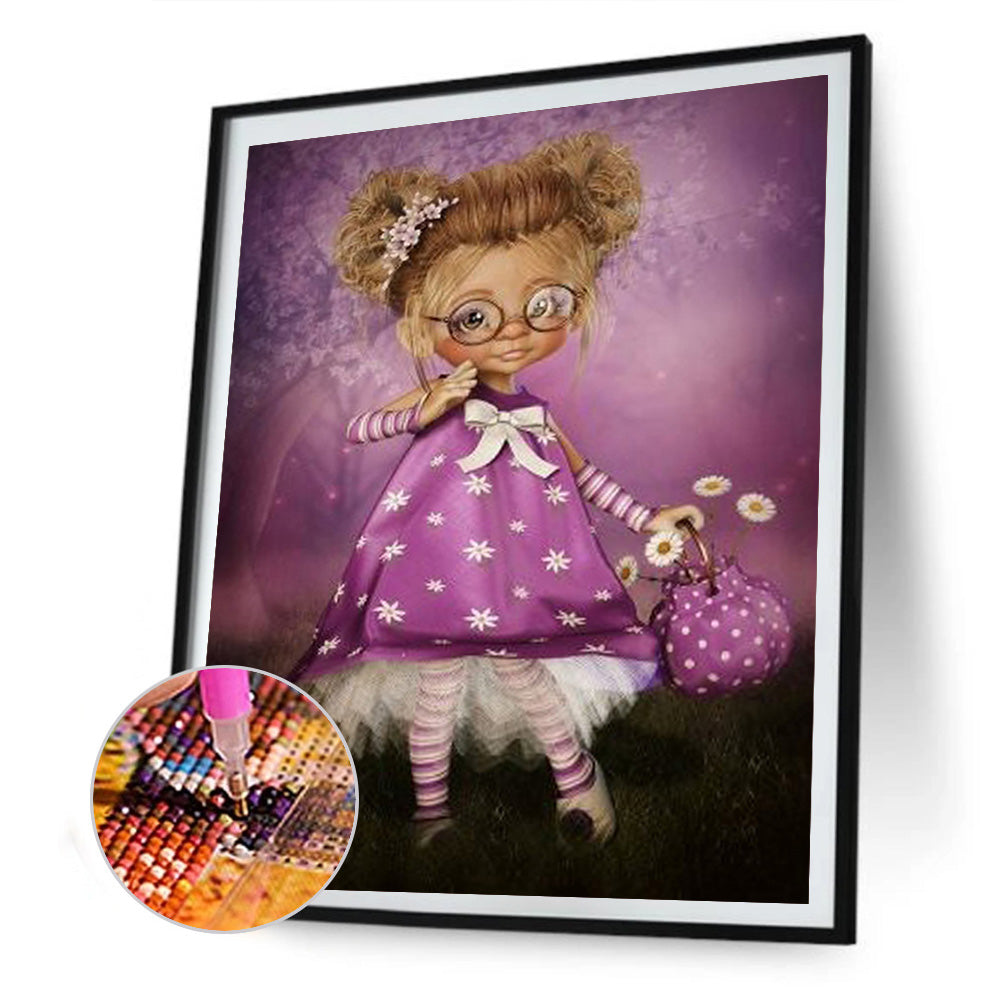 Cartoon Girl - Full Round Drill Diamond Painting 30*40CM