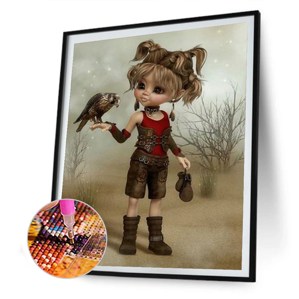 Cartoon Girl - Full Round Drill Diamond Painting 30*40CM