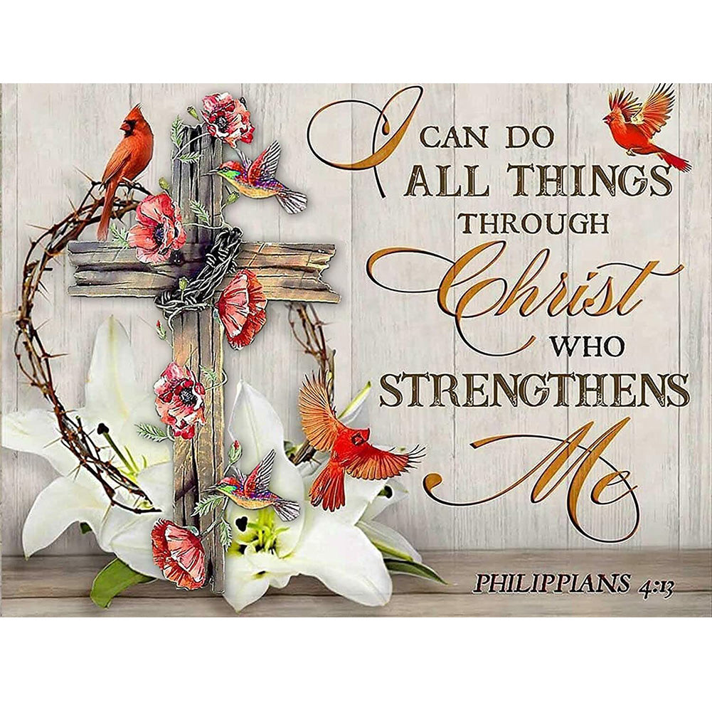 Cross Letters - Full Round Drill Diamond Painting 40*30CM