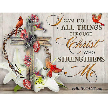 Cross Letters - Full Round Drill Diamond Painting 40*30CM