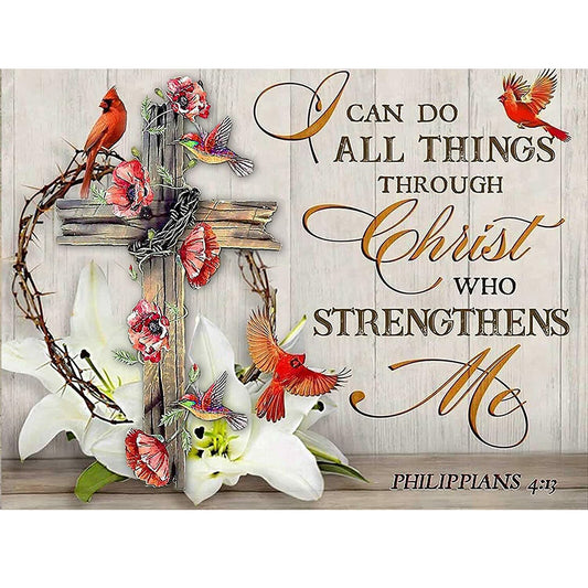 Cross Letters - Full Round Drill Diamond Painting 40*30CM