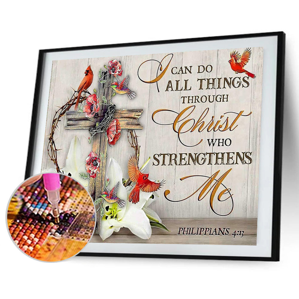 Cross Letters - Full Round Drill Diamond Painting 40*30CM