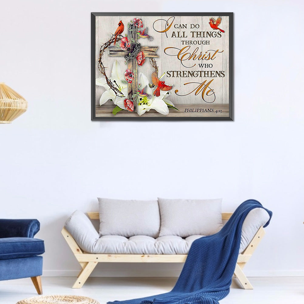 Cross Letters - Full Round Drill Diamond Painting 40*30CM