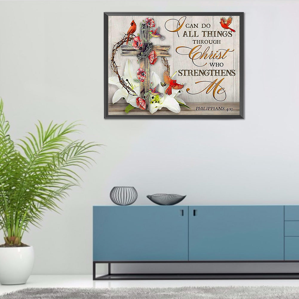 Cross Letters - Full Round Drill Diamond Painting 40*30CM