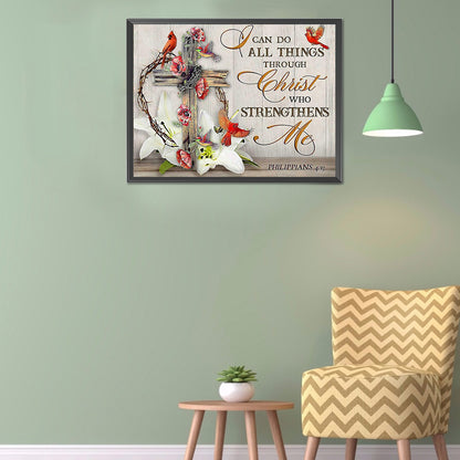 Cross Letters - Full Round Drill Diamond Painting 40*30CM