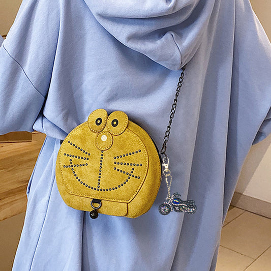 Motorcycle Special Shaped DIY Bright Diamond Painting Kit Keychain for Bag