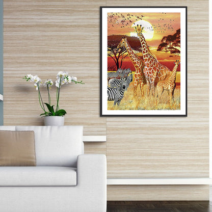 Giraffe - Full Round Drill Diamond Painting 30*40CM