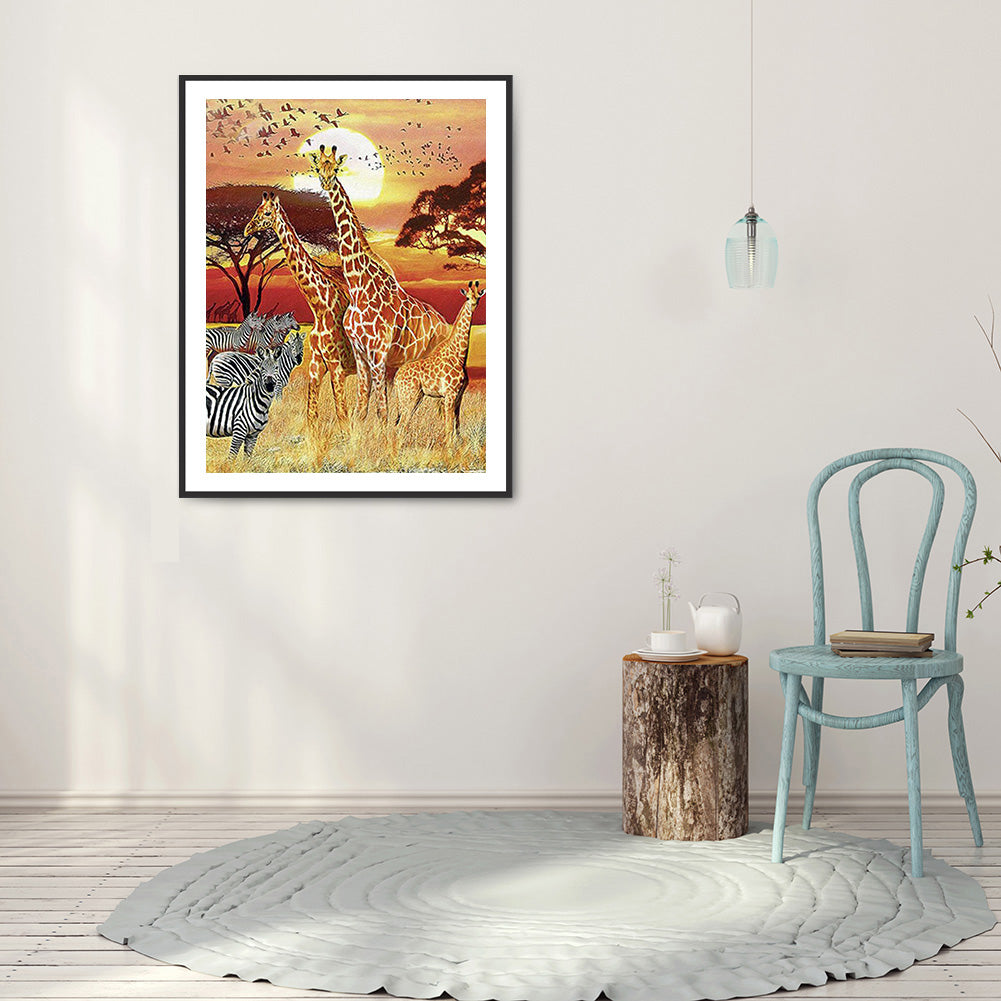 Giraffe - Full Round Drill Diamond Painting 30*40CM