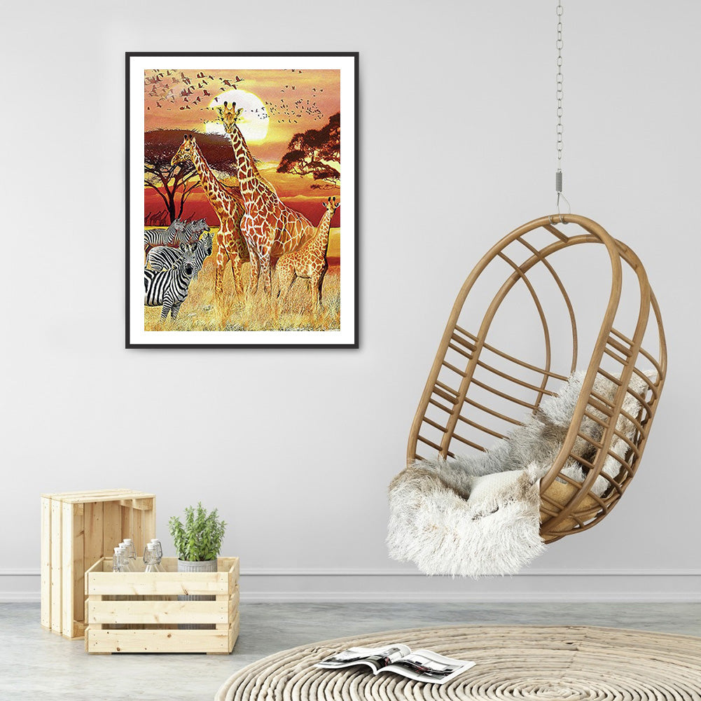 Giraffe - Full Round Drill Diamond Painting 30*40CM