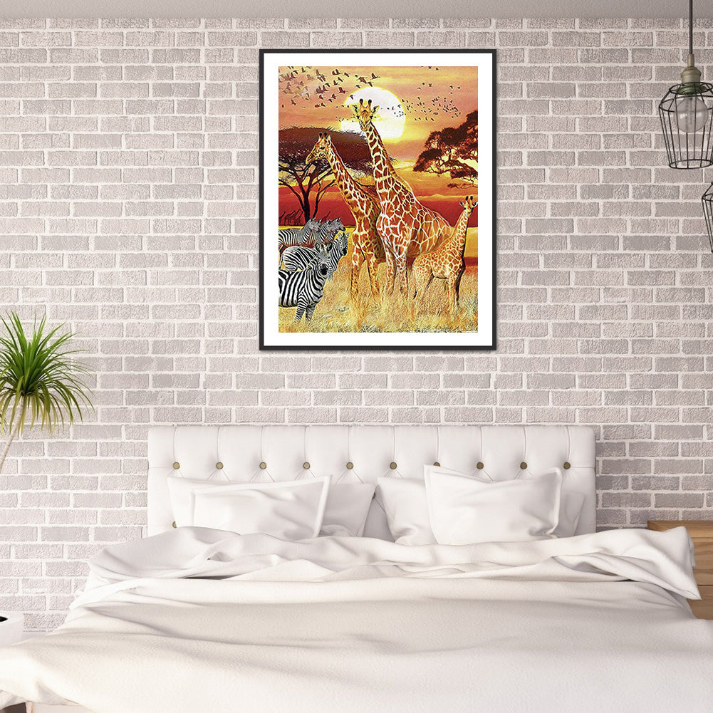 Giraffe - Full Round Drill Diamond Painting 30*40CM