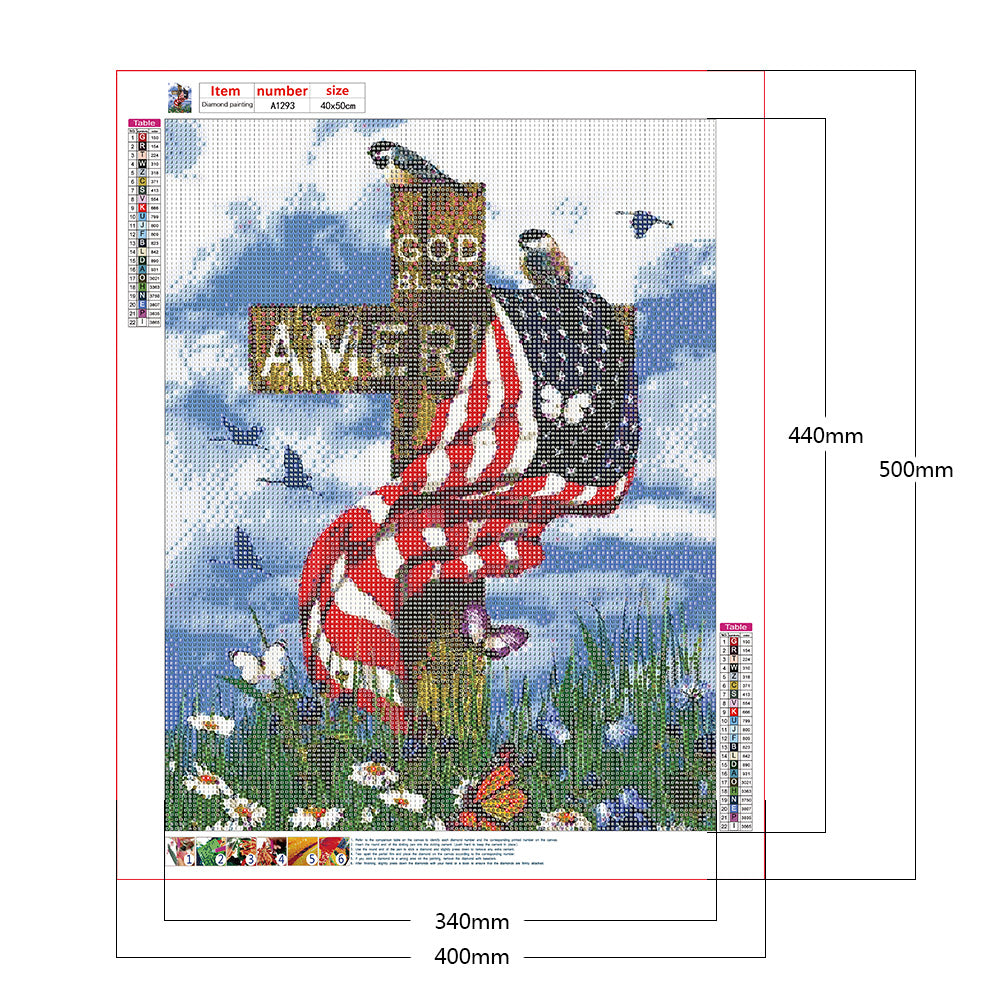 Cross - Full Round Drill Diamond Painting 40*50CM